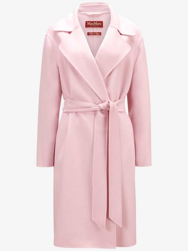 24SS TOTEM Totem virgin wool cashmere blend belt coat 016 Rosa pink 16011011 016 - MAX MARA - BALAAN 1