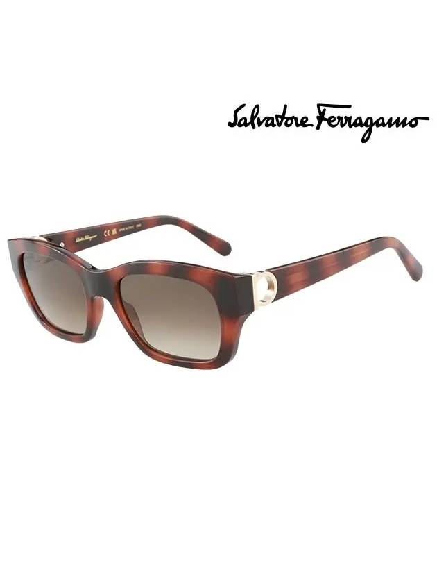 Eyewear Gradient Square Sunglasses Brown - SALVATORE FERRAGAMO - BALAAN 3