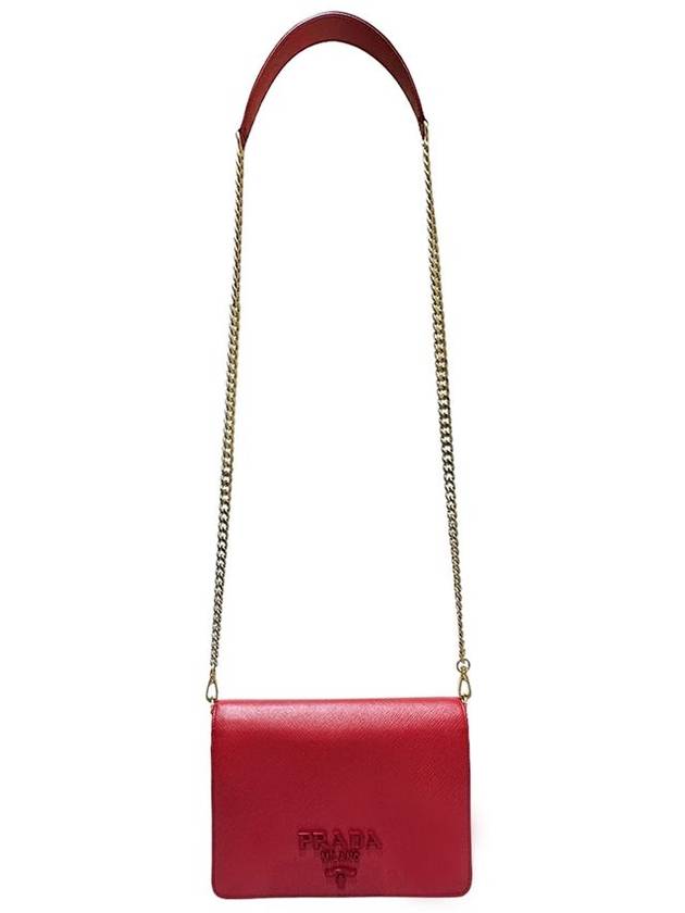 Women s 1BP012 Saffiano Luxe Red Monochrome WOC Mini Cross Bag - PRADA - BALAAN 5