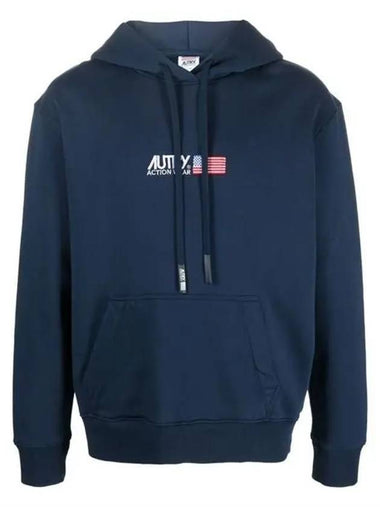 Iconic Logo Cotton Hood Navy - AUTRY - BALAAN 1