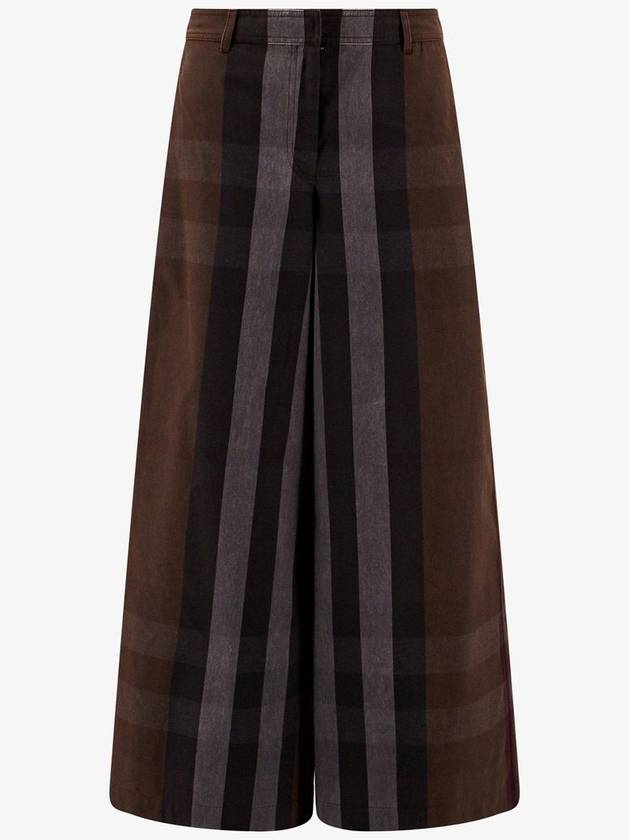 23 ss Wide Leg Pants WITH Brown Check Print 8068347A9011 B0650288649 - BURBERRY - BALAAN 1