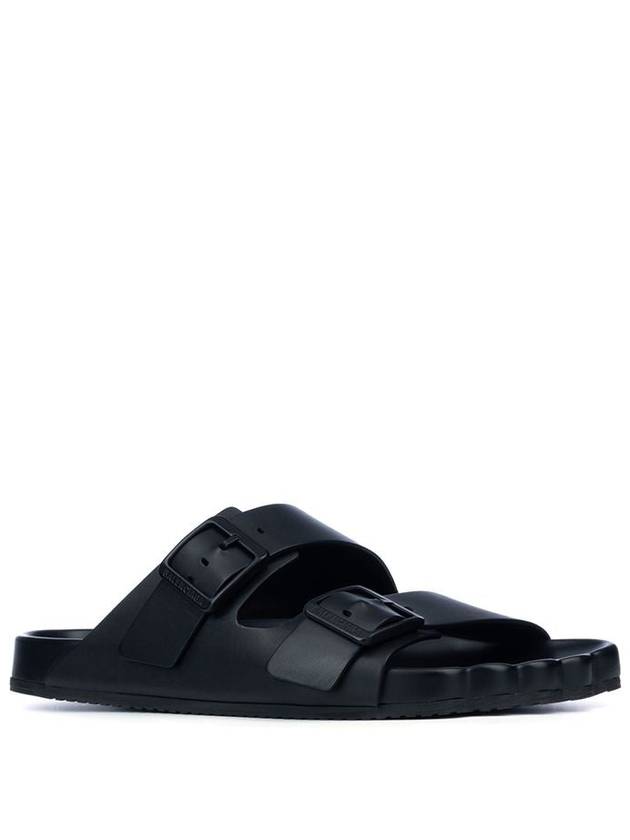 Sunday Double Buckle Leather Slippers Black - BALENCIAGA - BALAAN 3