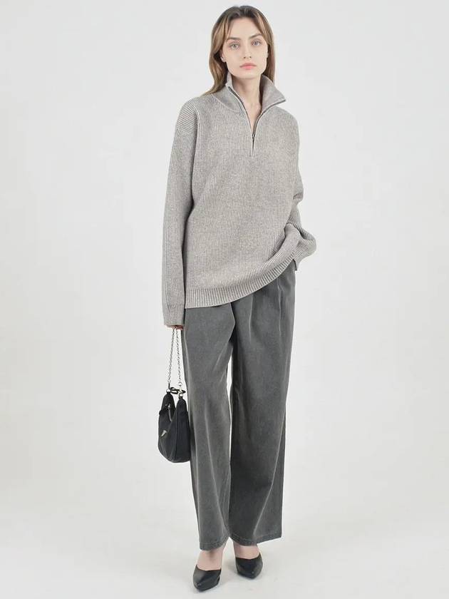 Two Tuck Pigment Wide Crop Pants Charcoal - CHANCE'S NOI - BALAAN 1