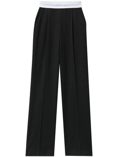 Alexander Wang High Waisted Pleated Pant With Logo Elastic Clothing - ALEXANDER WANG - BALAAN 1