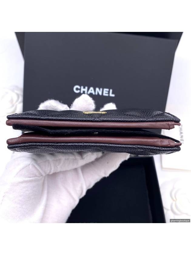 Small Flap Wallet Caviar Leather Black - CHANEL - BALAAN 7