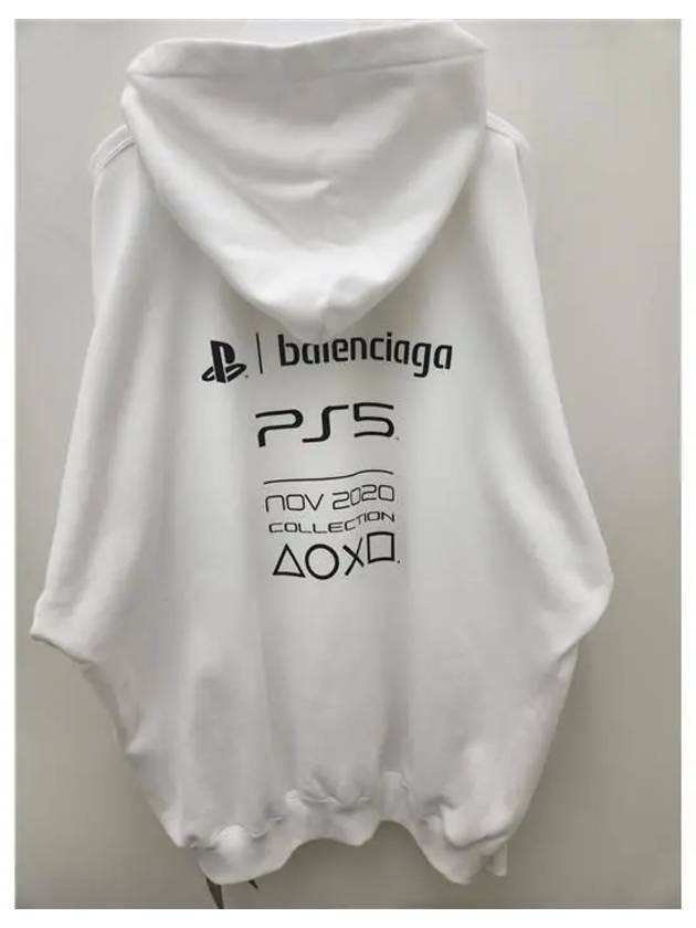 PS5 logo print overfit hoodie white - BALENCIAGA - BALAAN.