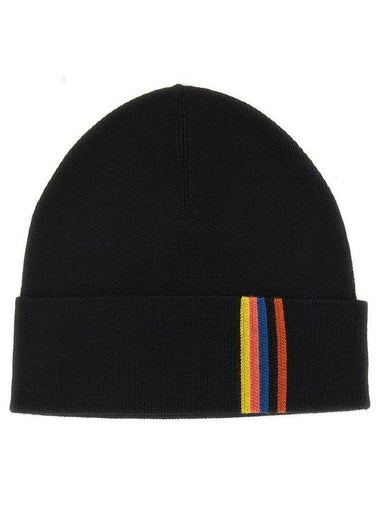 Artist Striped Wool Beanie Black - PAUL SMITH - BALAAN 1