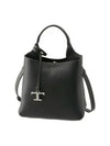 Logo Mini Leather Tote Bag Black - TOD'S - BALAAN 2