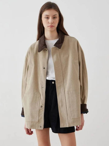 Corduroy cotton field jacket beige - LESEIZIEME - BALAAN 1