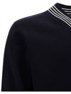 Loop Milano V Neck Wool Knit Top Navy - THOM BROWNE - BALAAN 4