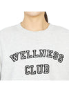 Wellness Club Flock Crew Neck Cotton Sweatshirt Light Grey - SPORTY & RICH - BALAAN 9