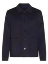 Pocket Patch Wool Blend Jacket Navy - AMI - BALAAN 2