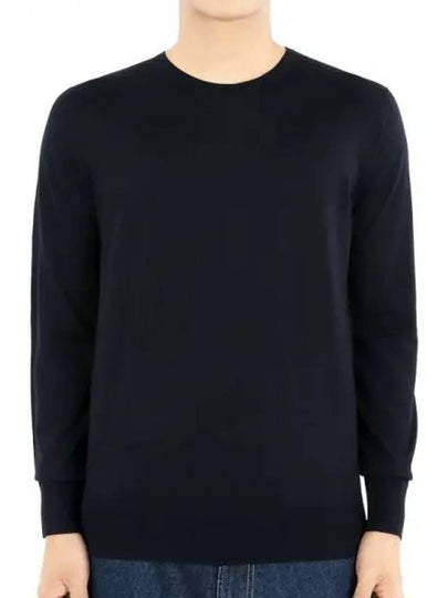 Men's Crew Neck Wool Knit Top Navy - LORO PIANA - BALAAN 2