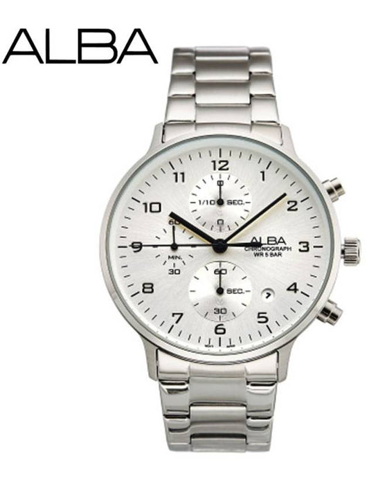 Men's Alba Chrono Watch White AM3747X1 - SEIKO - BALAAN 1