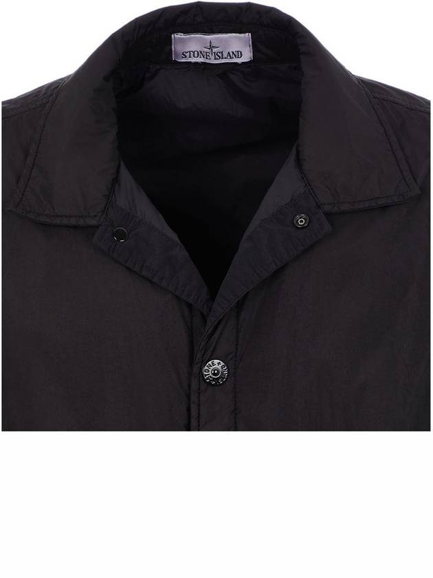 Men's Garment Dyed Crinkle Reps Nylon Shirt Jacket Black - STONE ISLAND - BALAAN 8