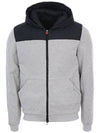 22FW UW1282 GRAY BIMATERIAL Cashmere Hooded Zipup Jacket - KITON - BALAAN 2