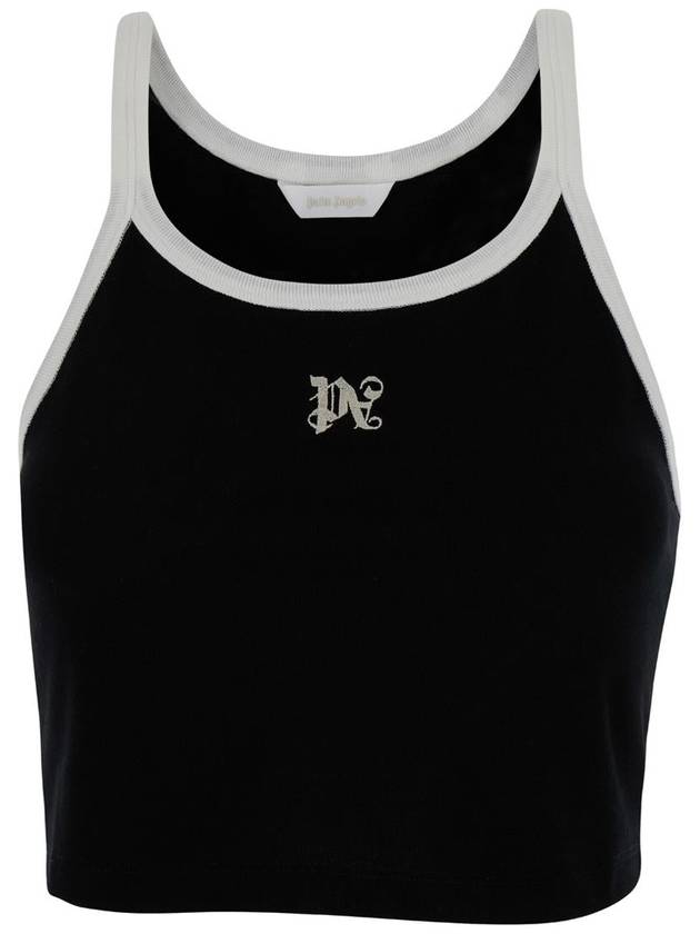 PA Monogram Crop Tank Top PWAD060S24FAB0011003 - PALM ANGELS - BALAAN 2