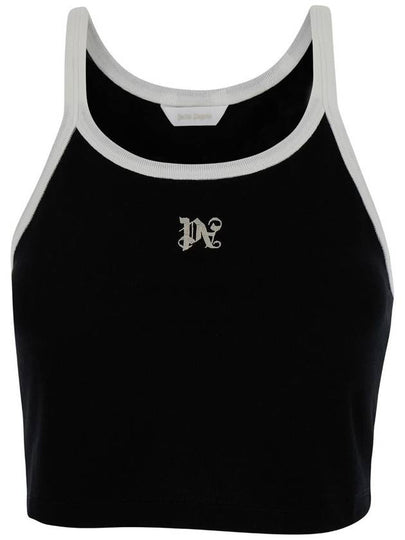 PA Monogram Crop Tank Top PWAD060S24FAB0011003 - PALM ANGELS - BALAAN 2