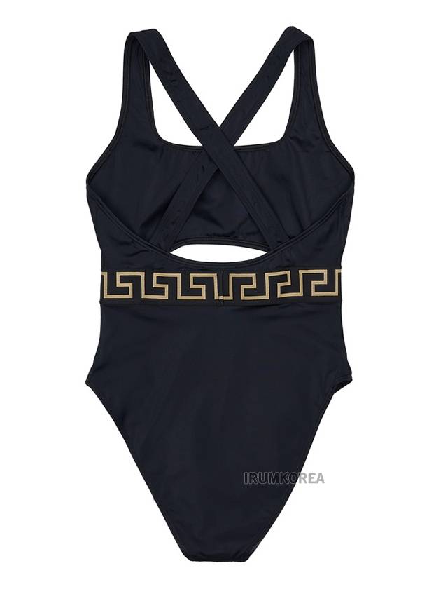 Greca Border Cut Out One Piece Swimsuit Black - VERSACE - BALAAN 3