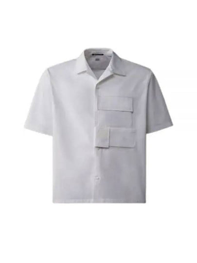 Metropolis Gabardine Short Sleeve Shirt White - CP COMPANY - BALAAN 2