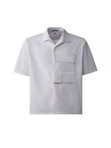 Metropolis Gabardine Short Sleeve Shirt White - CP COMPANY - BALAAN 1