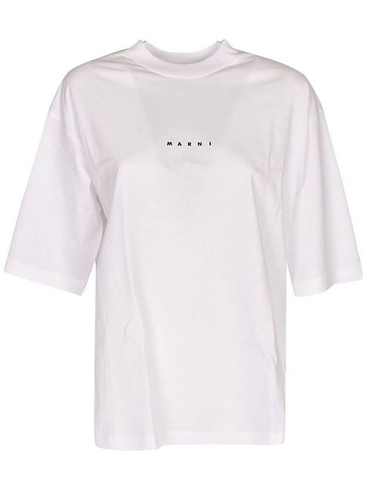 Logo Cotton Short Sleeve T-Shirt White - MARNI - BALAAN 1