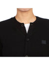 Face Patch Crop Cardigan Black - ACNE STUDIOS - BALAAN 9