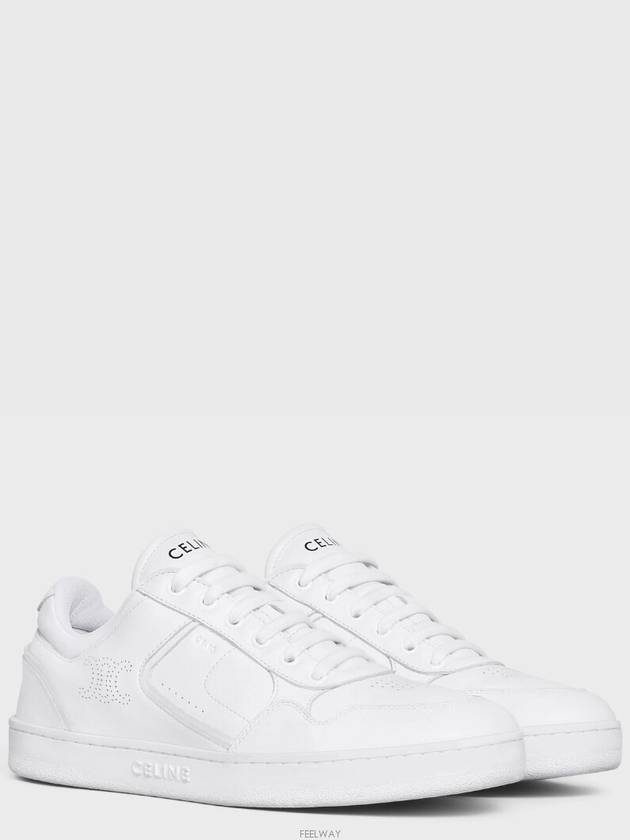 logo on leather low top sneakers white - CELINE - BALAAN 3