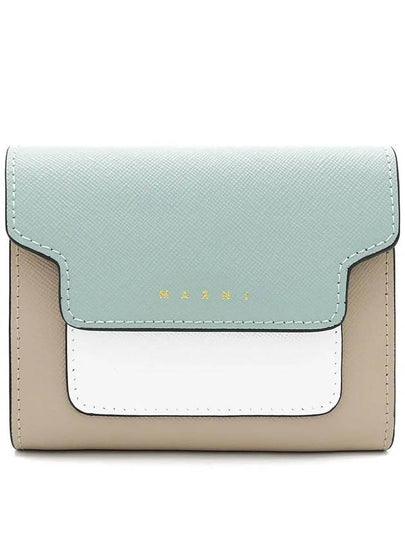 Saffiano Tri-Fold Half Wallet Blue - MARNI - BALAAN 2