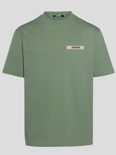 Le Gros Grain Logo Short Sleeve T-Shirt Green - JACQUEMUS - BALAAN 2