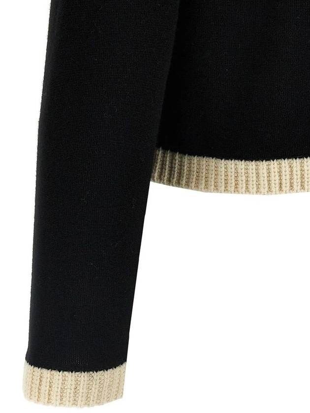 Kendra Cardigan Black White - TORY BURCH - BALAAN 5