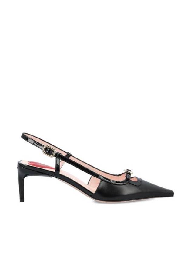 Viv' Canard Metal Mini Buckle Slingback Heel Black - ROGER VIVIER - BALAAN 1