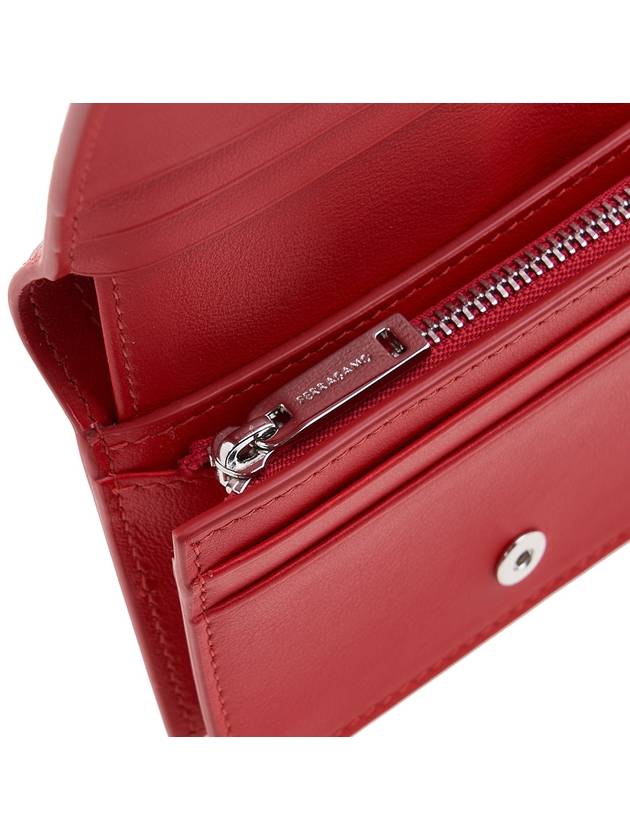 Women's Gancini Compact Bicycle Wallet 22 0627 FLAME RED 0770858 - SALVATORE FERRAGAMO - BALAAN 7