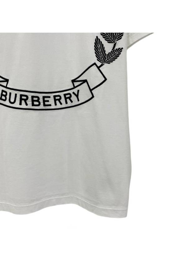 Women's Oak Leaf Crest Oversized Cotton Short Sleeve T-Shirt White - BURBERRY - BALAAN 4