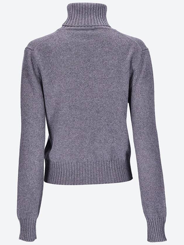 Cashmere Knit Turtleneck Light Grey - AMI - BALAAN 4