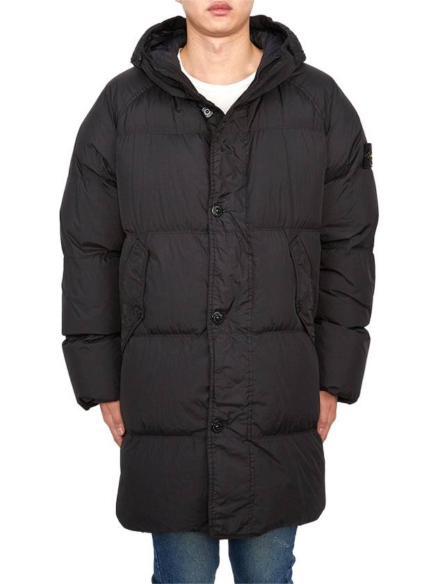 Men's Wappen Patch Crinkle Wraps Long Padding Black - STONE ISLAND - BALAAN 3