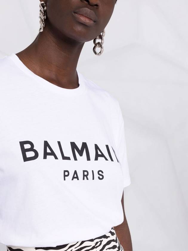 Logo Print Short Sleeve T-Shirt White - BALMAIN - BALAAN 6