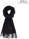 Polo pony embroidery recycled wool muffler black - POLO RALPH LAUREN - BALAAN 2