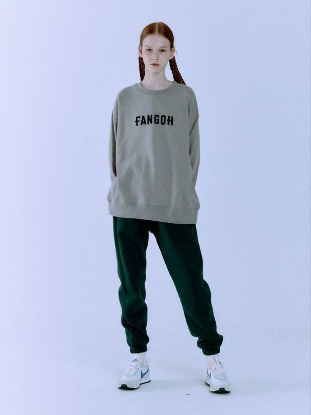 F logo embroidered crew neck sweatshirt Gray - FANGOH - BALAAN 5