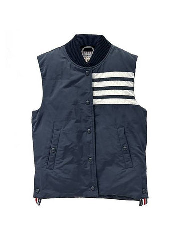 Women's 4-Bar Padded Vest Navy - THOM BROWNE - BALAAN 1