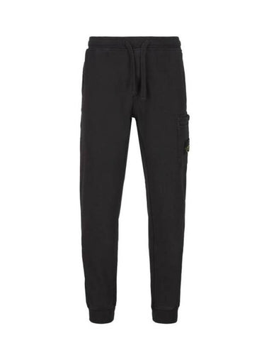 Cotton Fleece Cargo Truck Pants Black - STONE ISLAND - BALAAN 1