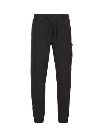 Cotton Fleece Cargo Truck Pants Black - STONE ISLAND - BALAAN 1