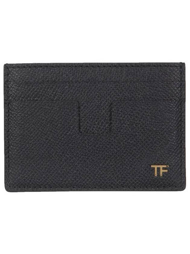 logo plaque slot 2-tier card wallet black - TOM FORD - BALAAN 1