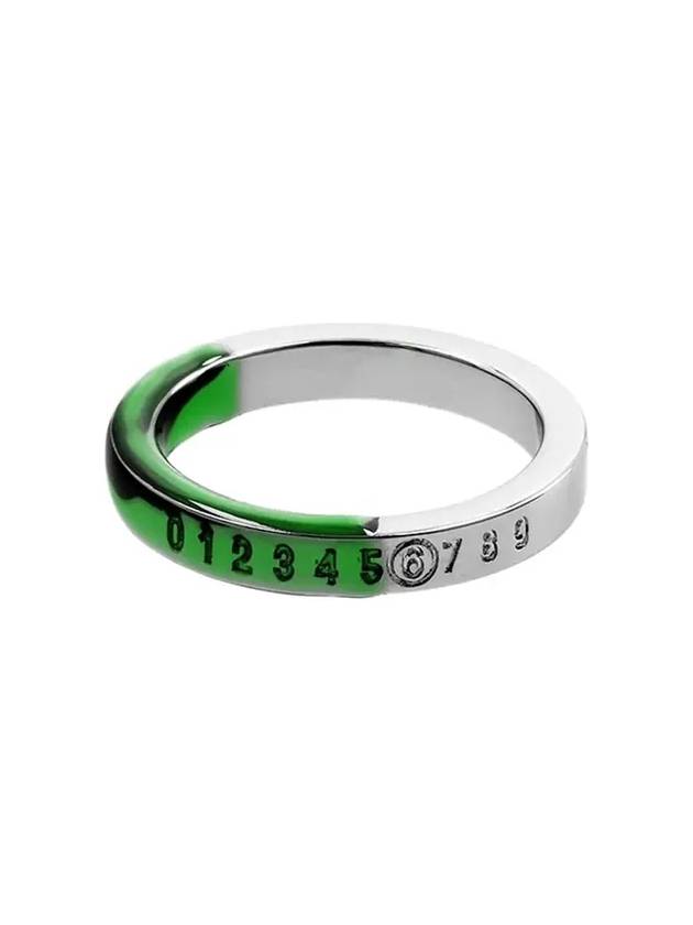 Minimal Logo Ring Silver Green - MAISON MARGIELA - BALAAN 4