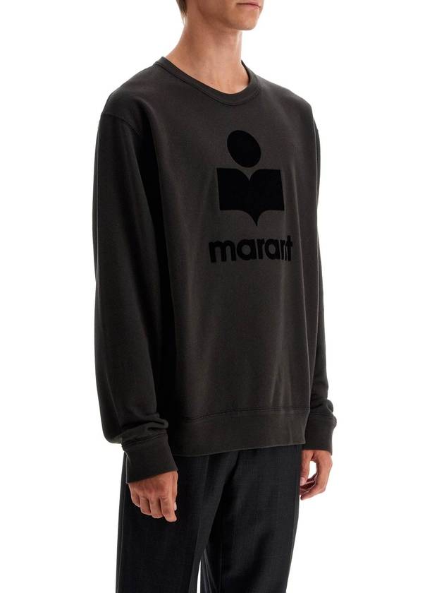 Mikoy Big Logo Cotton Sweatshirt Faded Black - ISABEL MARANT - BALAAN 3