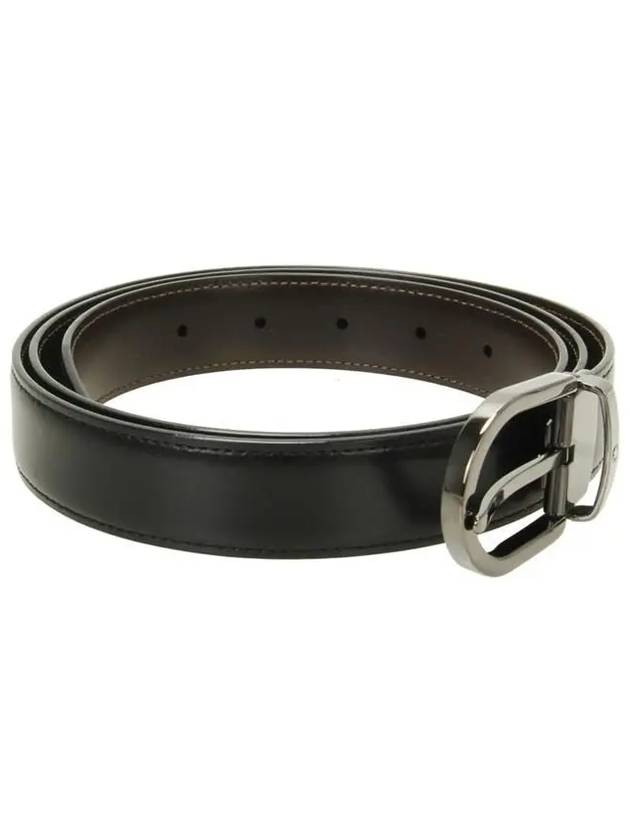 Horseshoe Buckle 30mm Reversible Leather Belt Black Brown - MONTBLANC - BALAAN 3