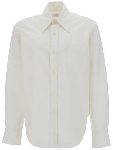 White Buttoned Up  Oversize Shirt In Polyester Unisex - ERL - BALAAN 1