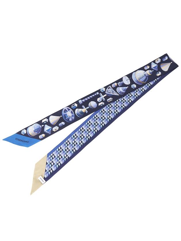 Nadir Print Scarf Blue - SALVATORE FERRAGAMO - BALAAN 3