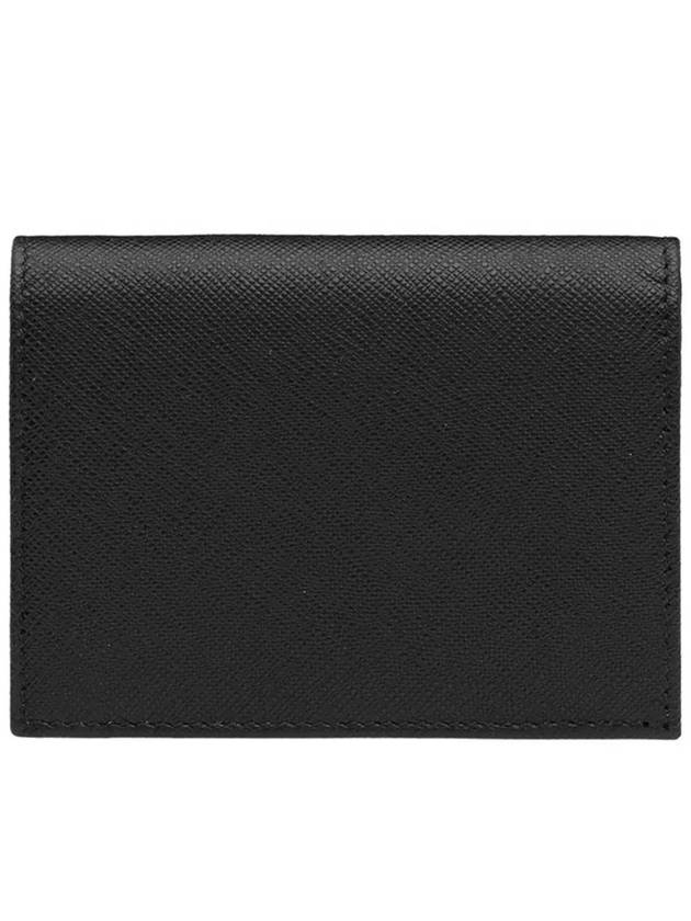 Saffiano Metal Logo Gold Fold Wallet Black - PRADA - BALAAN 4