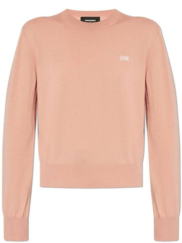 Dsquared2 Sweater With Round Neckline, Women's, Pink - DSQUARED2 - BALAAN 1